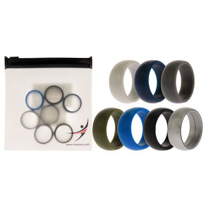 Silicone Wedding Solid Ring Set by ROQ for Men - 7 x 9 mm Ring